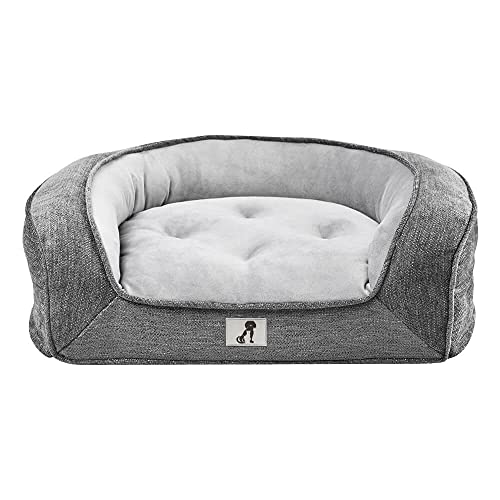 allpetsolutions Duke Dog Bed Luxury Memory Foam Orthopaedic Washable Large Grey Sofa Dog Bed - 88 x 70 x 22cm - with Removable Cover & Non Slip Bottom