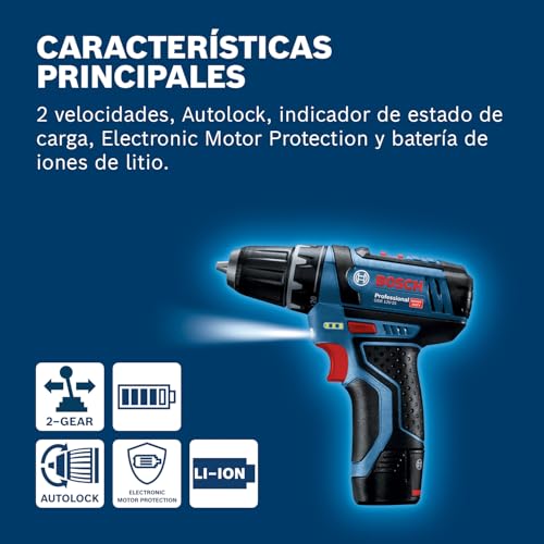 Miniatura 5 de Bosch Professional 12V System atornillador a batería GSR 12V-15 (incl. set de 39 accesorios, batería 2.0Ah, batería 4.0Ah, cargador GAL 12V-20, bolsa de herramientas)