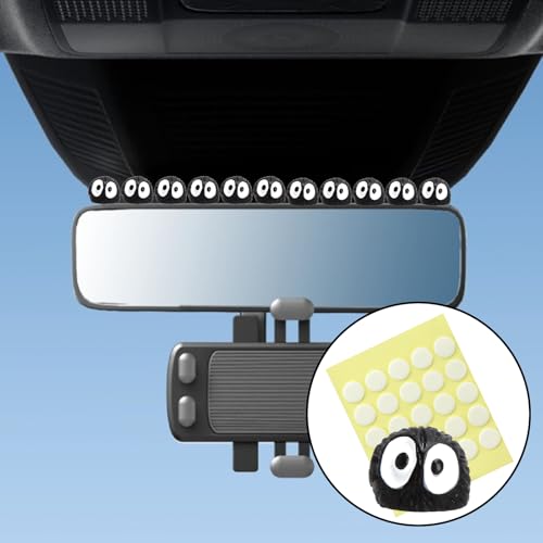 GZRXIOU 45PCS Ruß Sprite Autozubehör Mini Figuren, Kohle Elf Dekoration für Armaturenbrett und Rückspiegel, Niedliche Kohlekugel Auto Innendekoration, Ornament für Auto Dashboard Deko Geschenk