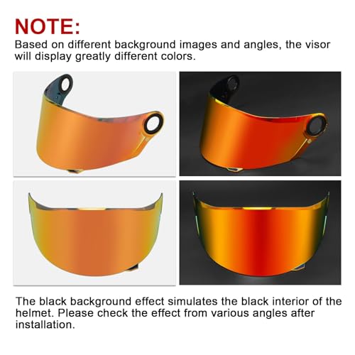 Image of PSLER Shatterproof Motorcycle Helmet Visor for LS2 FF358 FF396,Deep Red | Impact-Resistant ,UV400 Protection, Motorcycle Tinted Face Shield for LS2 FF358 FF396,Visor Replacement