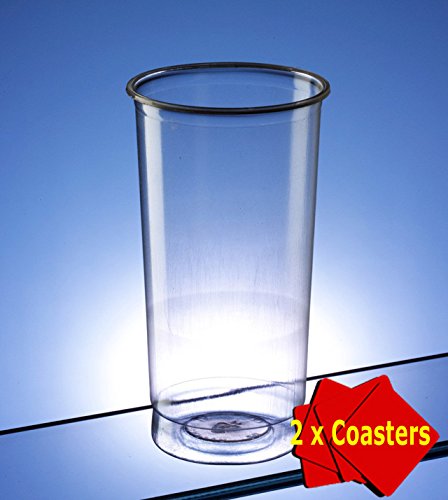 Regalzone  Paquete de vasos/Slim Jim/vaso 340 ml (12 oz) claro. Oferta 2 unidades de 30 copas con bebidas AIOS esteras en caja