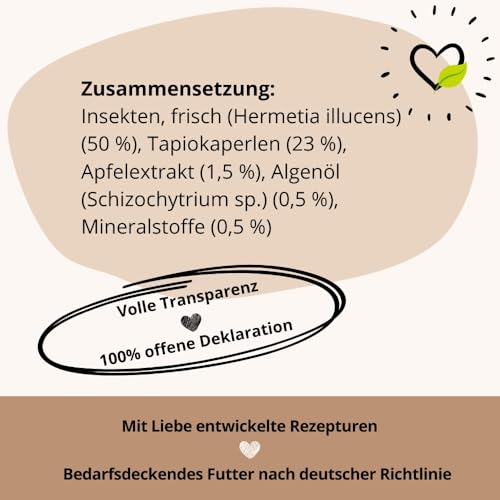 BugBell 400g Nassfutter Sensitive, Nassfutter Schonkost, Nur fünf Komponenten, Hypoallergen, Purinarm, für Allergikerhunde, Insekten Hundefutter bei Ausschlussdiäten