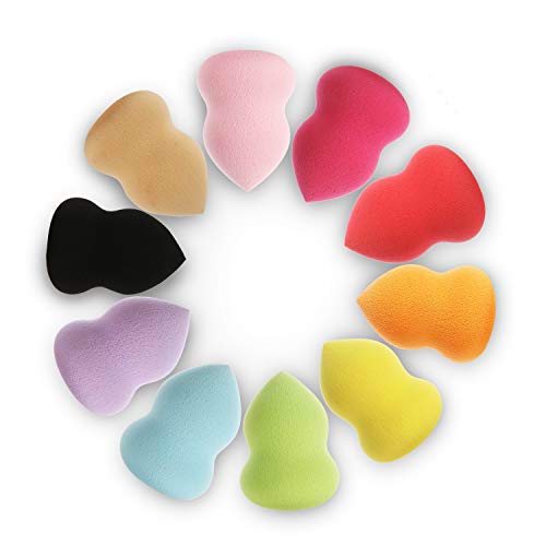 10 PCS Makeup Sponge Set Makeup Puff Beauty Foundation Blend Sponge Multicolor Beauty Makeup Egg Basic Mixing Sponge Professional Beauty Makeup Set for Dry & Wet Use (Gourd Shape)