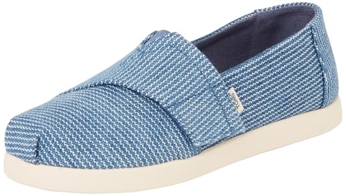 TOMS Classic, Alpargata sin Cordones Niños, Dark Sky Subtle Stripes, 34 EU