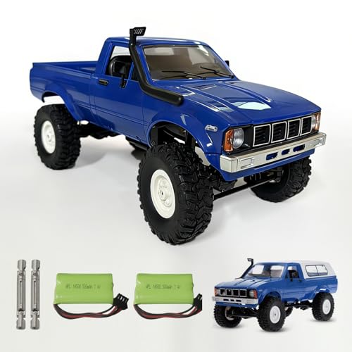 Image of YUCT WPL C24 RC Rock Crawler with Two Batteries | 4X4 RC Truck with Extra Metal Drive Shaft,Blue