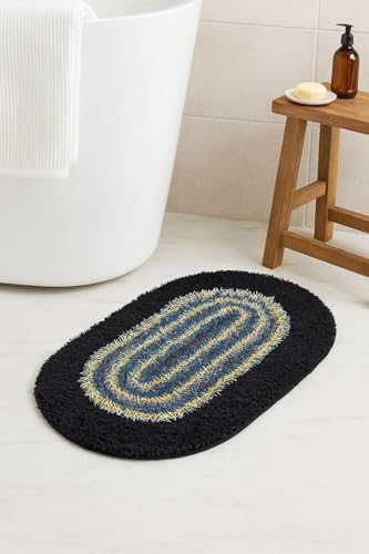 Image of AAZEEM Oval Braided Entryway Rug, Farmhouse Kitchen and Floor Mat for Indoor /Outdoor Use, Door Mat with Anti-Slip Pads for High Traffic Areas, Rug Without | Multicolor|Pack of 3|