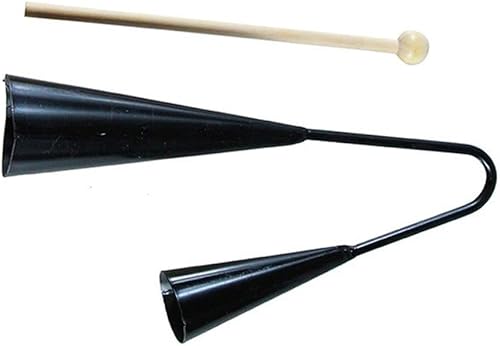 Miniatura 7 de VICASKY Dos tonos Bell Beater Instrumento Musical Instrumento Puzzle Craft Playset Educativo Samba Percusión Instrumento Agogo Bell con palo de