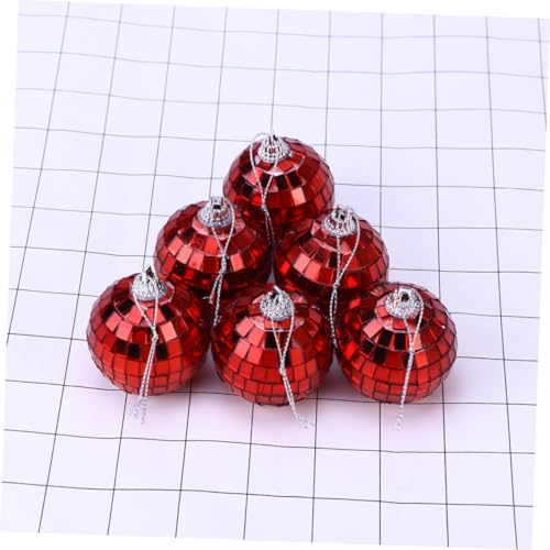 1 unidad de bola espejada roja para decoración en fiestas, bodas y festivales musicales, construcción sólida para una impresionante reflexión de luz miniatura 3
