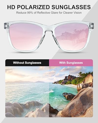 Trendy HD Polarized Sunglasses for Women Men,UV400 TR90 Lightweight Mirror Shades Gift for Driving Fishing Beach4
