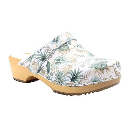 Image of Bjork Maja Wood Open Back Leather Clogs
