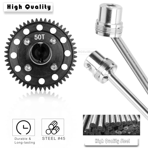 Image of Axle Drive Shafts & 50T Gear Slipper Upgrades Part for 1 /8 Kraton 6s,Steel #45 RC Center CVD Driveshafts,2pcs,with 50T Slipper,Red