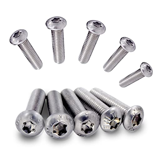 Preisvergleich Produktbild PROTECH 100 Stück Linsenkopfschrauben M6x40 TORX Edelstahl A2 Rostfrei Flachkopfschrauben Linsenschrauben Innensechsrund TX ISO7380