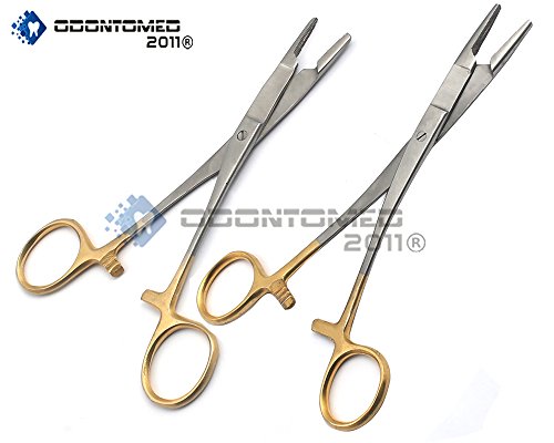 OdontoMed2011 Set of 2 Gold Handle Olsen HEGAR Needle Holder 5.5