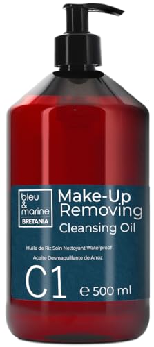 Aceite Limpiador Facial Antiedad Limpieza Facial y Desmaquillador Hidratante Maquillaje (Waterproof Makeup Removal) y Larga Duración: Piel Seca, Grasa, Sensible y Mixta - 500 ml