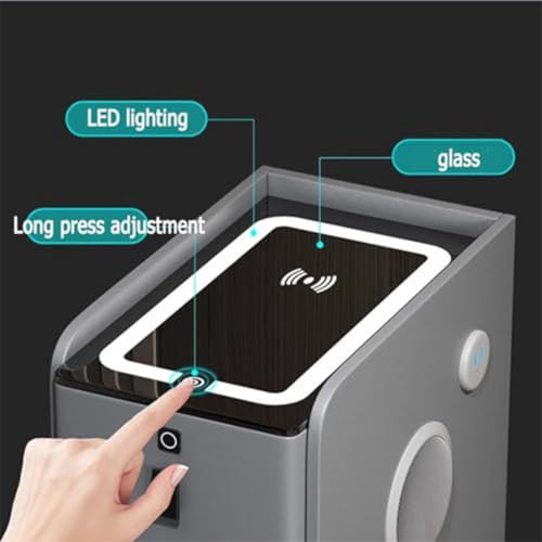 Table de chevet LED moderne HJMMHX : chargeur sans fil intégré contre le désordre des câbles de nuit