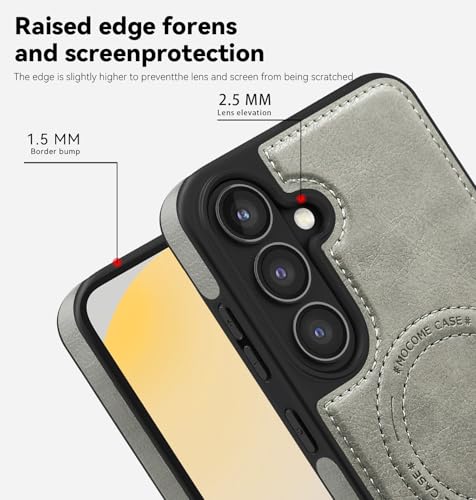 Image of Lunivop for Samsung Galaxy S24 FE Case 6.7 inch PU Leather Gray