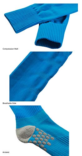 ORKY Soccer Socks for Men Kids Youth, Knee Length Thick Footbed Design, Women Sports Compression Sock (2 Pairs Pack)3