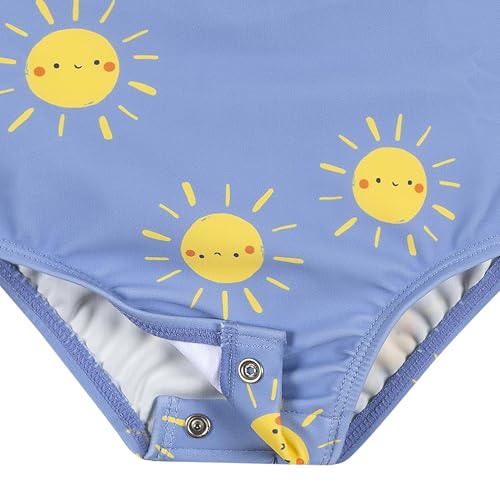 Image of Gerber Baby Girls' Toddler Long Sleeve One Piece Rashguard Swimsuit