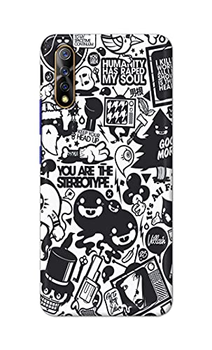 Image of Printed Hard Back Cover Case for Vivo S1 | Vivo Z1x Back Cover (Mixed Cartoon) -1302