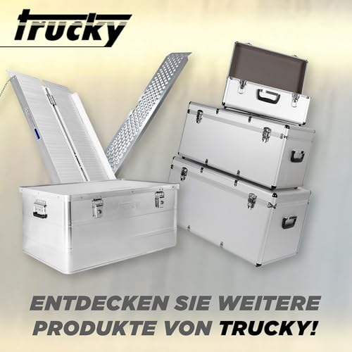 Trucky Aluminium Box mit Deckel Silber Alu Kiste Alukiste Auswahl Transportbox Metallbox Aufbewahrungsbox Boxen Abschliessbar Metallkiste, Größe:135 L