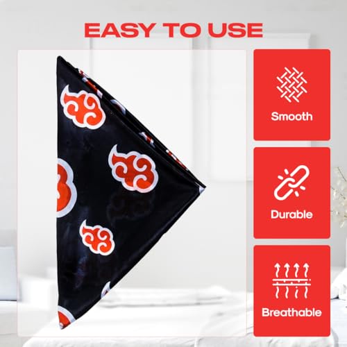 Silky Deluxe Anime Durag with Long Wide Tails - Satin Smooth Du Rag Fabric for Comfort Compression4