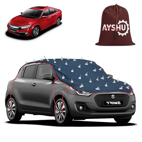 Image of AYSHU Water-Resistant Spike Car Cover for Honda Civic - Protects from Dogs, Monkeys, Dust, Sunlight & UV - Full Roof Universal Fit