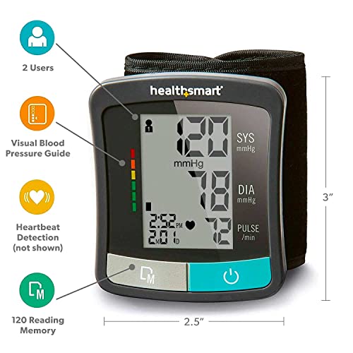 Healthsmart Digital Standard Blood Pressure Monitor With Automatic Upper Cuff That Displays Pulse Rate And Irregular Heartbeat, Stores Up To 120 Readings For 2 Users #TOP1