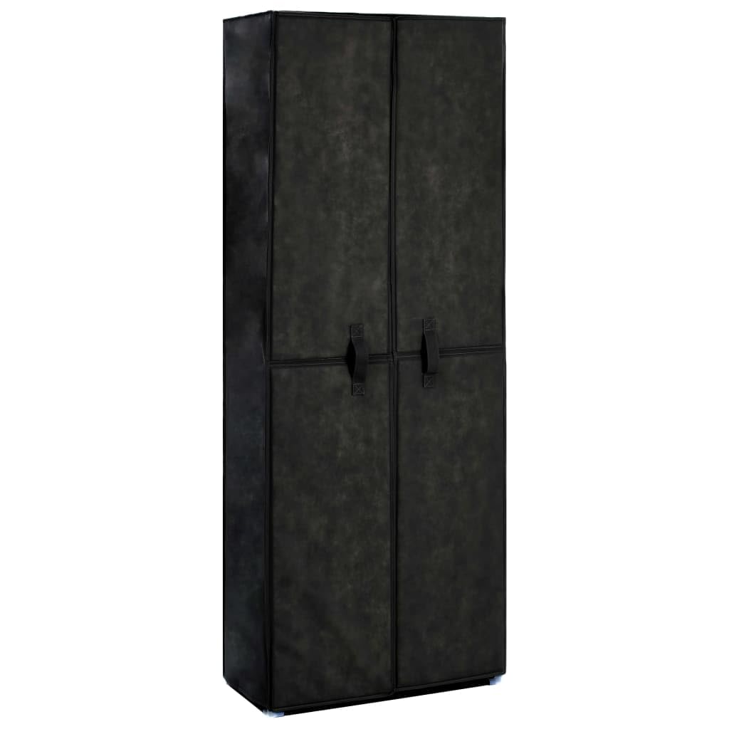 Scarpiera Nera 60x30x166 cm in Tessuto Non Tessuto con 10 Livelli e 30 Paia di Scarpe Capacità Organizzatore Armadio per Scarpe Pratico e Resistente con Fodera Antipolvere
