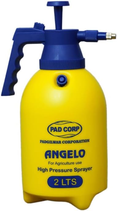 PAD Corp Angelo High Pressure Spray Pump Strong and Sturdy Plastic Spray Pump for Gardening | Hand Powered Sprayer for Garden Plants | Pressure Sprayer for Home Gardening (2 Liter)