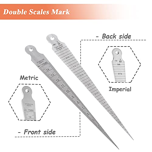 Mesee Taper Gage, 1-15mm Stainless Steel Taper Welding Gauge Inch & Metric Feeler Gap Hole Measuring Tool for Tapering Measurement 2 Mesee Taper Gage, 1-15mm Stainless Steel Taper Welding Gauge Inch & Metric Feeler Gap Hole Measuring Tool for Tapering Measurement - Image 2