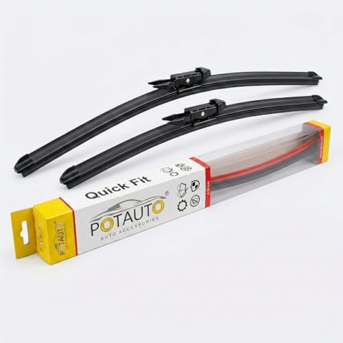 Image of POTAUTO FRONT WIPER BLADES DESIGNED FOR BMW X1 (NEW MODEL) | 26 inch DRIVER & 16 inch PASSENGER SIDE | HIGH PERFORMANCE | PACK OF 2 | F635