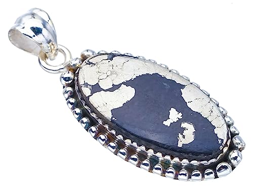 Pendentif Pierre d’Or Apache Argent 925 fait main StarGems bijoux en pierre naturelle F3637