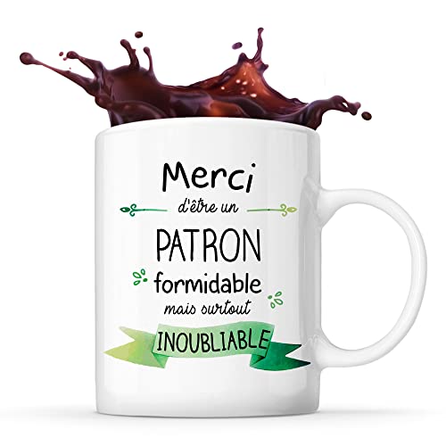 Planetee Mug Merci Patron Inoubliable Homme | Tasse Idée Cadeau Collègue Travail Retraite