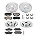Power Stop K5949 Front and Rear Z23 Carbon Fiber Brake Pads with Drilled & Slotted Brake Rotors Kit