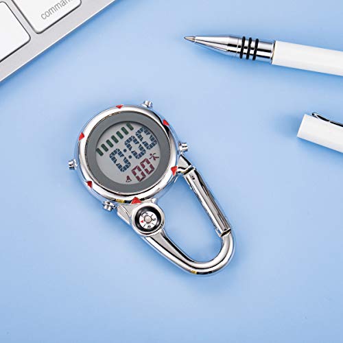 Image of JewelryWe Men Women Digital Clip Watch Mini Microlight Backpack Buckle Belt fob Watches for Rock Climbing Doctors Nurses Chefs for Mother's Day
