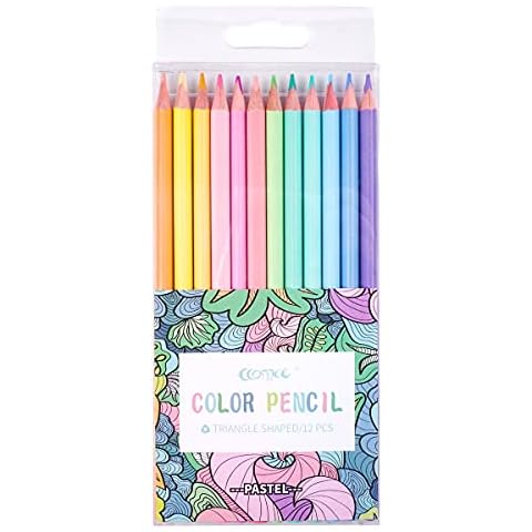 ECOTREE Macaron Colored Pencils, soften wood, Pastel coloring for adult and kids, Art Supplies for Kids, Pack of 12 Cover