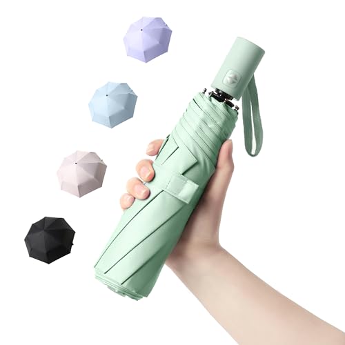Image of BAODINI Small UV Protection Travel Umbrella Compact for Rain and Sun UPF 50+ Windproof Portable 42 inch Umbrella for Women and Men