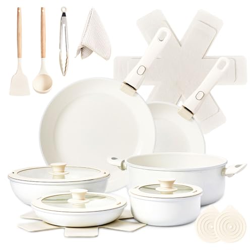 LEADZM Keramik Topfset Induktion,Pfannenset,Kochtopf Set mit Deckel,Induktions Töpfe Set,22-Teilig,Alle Herde kompatibel, PFOS/PFOA frei(Beige) LEADZM Keramik Topfset Induktion,Pfannenset,Kochtopf Set mit Deckel,Induktions Töpfe Set,22-Teilig,Alle Herde kompatibel, PFOS/PFOA frei(Beige)