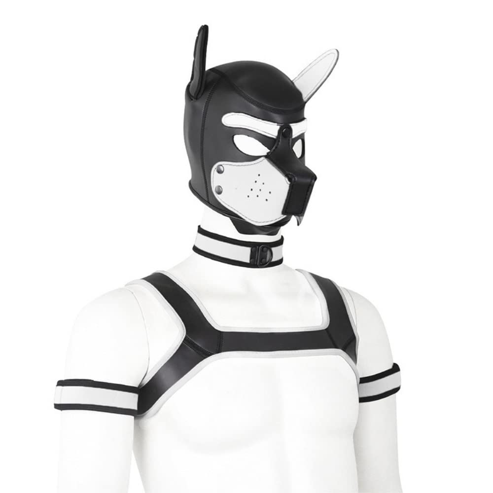 Dog Head Mask Full Face Hood，Pup Play Mask,neoprene Puppy Hood