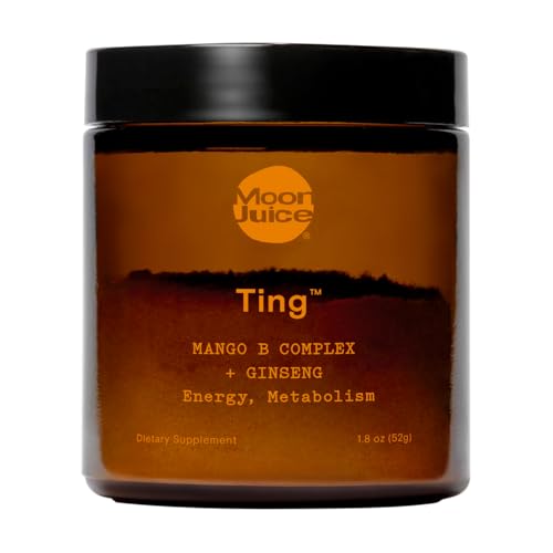 Moon Juice Ting - Vitamin B Complex Powder Supplement - Methylated B12, Folate, Ginseng, L-Glutamine & B Vitamins, Caffeine Free Energy & Digestion Support, Sugar Free, Mango, 1.8 oz, 25 Servings