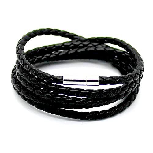 PULSEIRA DE COURO BRACELETE UNISSEX COM 5 VOLTAS - PG41