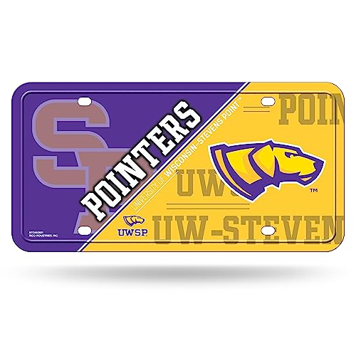 Rico Industries NCAA Wisconsin-Stevens Point Pointers Primary Metal Auto Tag 6" x 12" - Great for Truck/Car/SUV