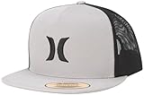 Hurley Men's Caps - Flat Brim Mesh Panel Baseball Cap Trucker Hat - Snap Back Hats for Men, Size One Size, Grey