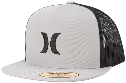 Image of Hurley Men's Caps - Flat Brim Mesh Panel Baseball Cap Trucker Hat - Snap Back Hats for Men