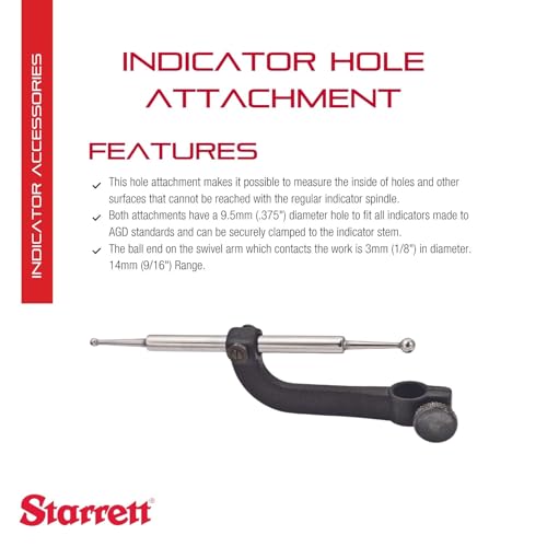Indicateur trou fixation Starrett 670B 4,3 cm tige 1 cm 0-1,4 cm