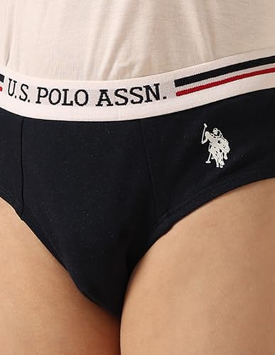 Image of U.S. Polo ASSN. Boys EKB09 Mid Rise Cotton Spandex Underwear Breifs - Pack of 3