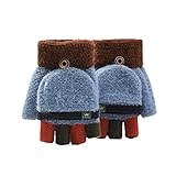 XZincer Winterbekleidung Für Damen Top Handschuhe Unisex Winter Fingerlos Warm Kid Convertible Soft Flip Wintersportgeräte Schädelmesser Für Männer (C, One Size)