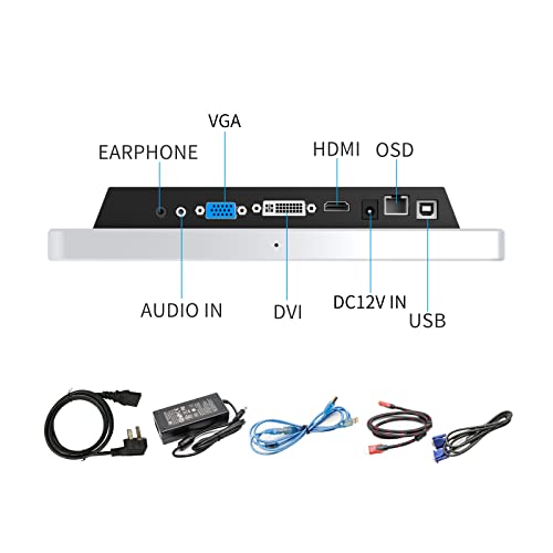 Image of GreenTouch 10.1 Inch Desktop Wall Mountable Multi PCAP Touch Screen Monitor - HDMI /VGA /DVI Input,1280 * 800 Resolution Display