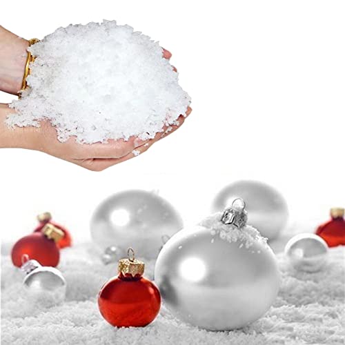 Instant Snow Fake Snow Powder, 17.6 oz Artificial Fake Snow, Artificial Snow Powder Cloud Slime for Holiday Christmas Tree Decorations, Village Displays Party, Fake Snow Crafts and Winter Decor (500g)