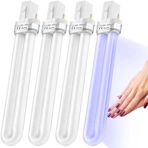 POPETPOP 4 Pièces 9W Onglelumiere UV ampoule Tube remplacement: 365Nm Tube de Lampe pour lampes sèche-ongles à ultraviolets